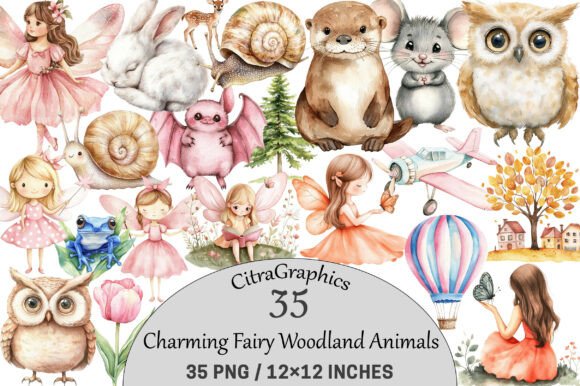 Download Charming Fairy Woodland Animals Clipart. - Fairy woodland Collection