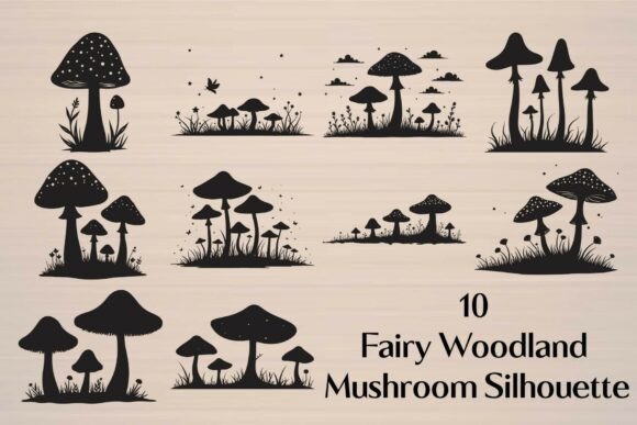 Download Fairy Woodland Mushroom Silhouette - Fairy woodland Collection