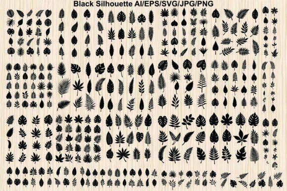Download Set of Silhouette Monstera Tropical - Premium Resources