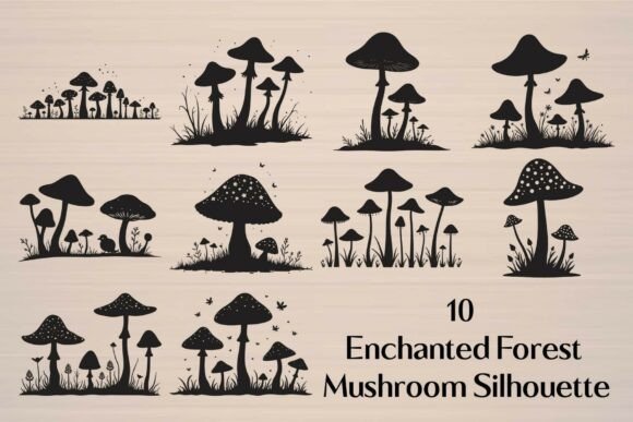 Download Fairy Woodland Mushroom Silhouette - Fairy woodland Collection