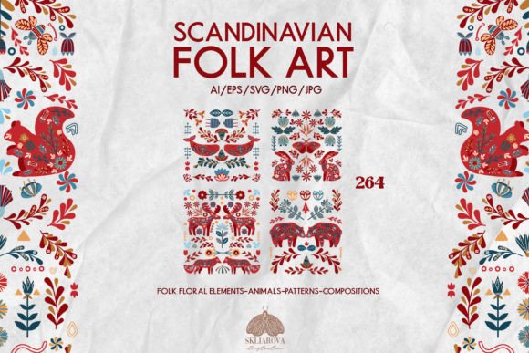 Download Scandinavian Folk Art Collection - Collection Collection